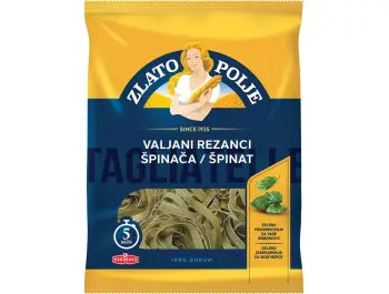 Zlato polje tjestenina valjani rezanci sa špinatom 400 g
